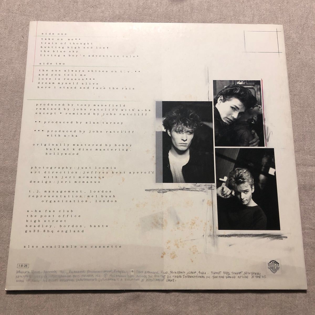 a-ha/Hunting High And Low 中古LPレコード_画像2