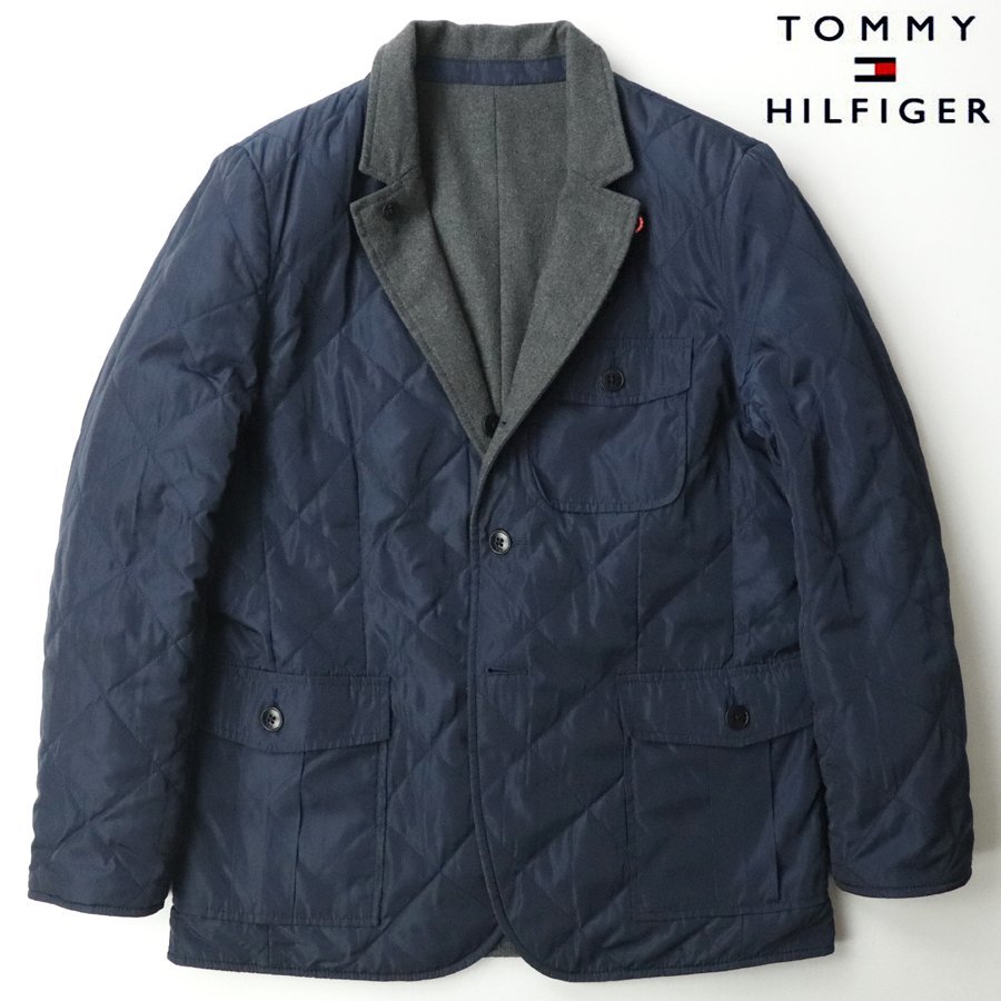 極美品 TOMMY HILFIGER トミーヒルフィガー リバーシブル キルティングジャケット ネイビー 紺 中綿入り XL【相場価格￥35,200-】_画像1