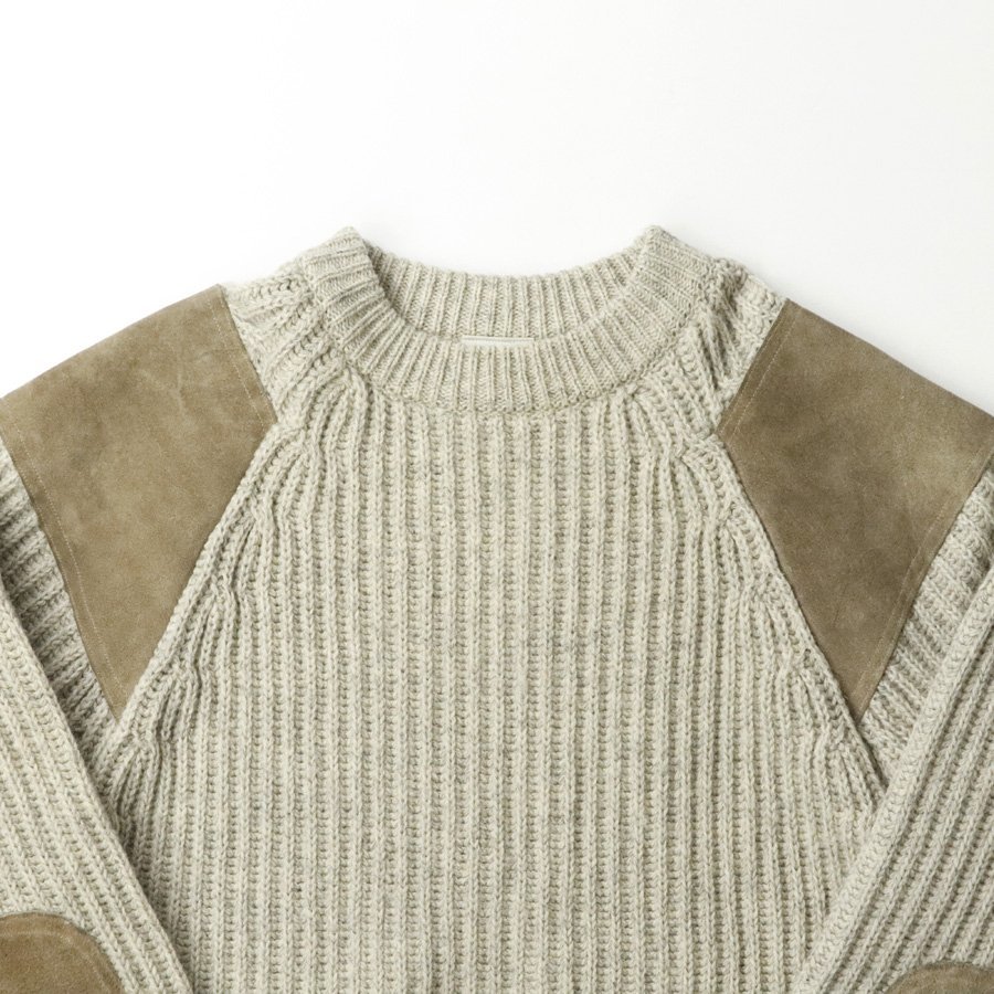 美品 Sheep Breeds U.S NAVAL KNITWEAR パークレインジャー コマンドセーター M ベージュ ミリタリー エルボーパッチ メンズ-_画像2