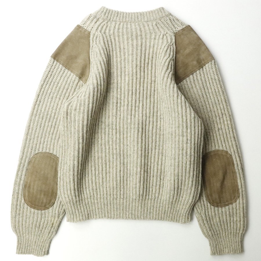 美品 Sheep Breeds U.S NAVAL KNITWEAR パークレインジャー コマンドセーター M ベージュ ミリタリー エルボーパッチ メンズ-_画像3