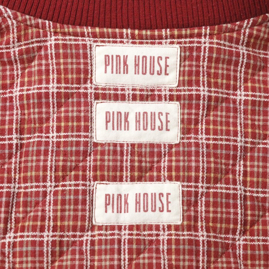  beautiful goods PINK HOUSE Pink House used cotton pigment print number blouson flight jacket JP:M with cotton [ regular price Y43,000-]-