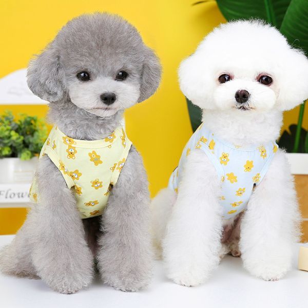 アクアLサイズ◆【残り数枚】犬服 くまさん柄 タンクトップ 熊 カットソー シャツ 新品 トップス 新作 ドッグウェア 総柄 ペットグッズ_画像6