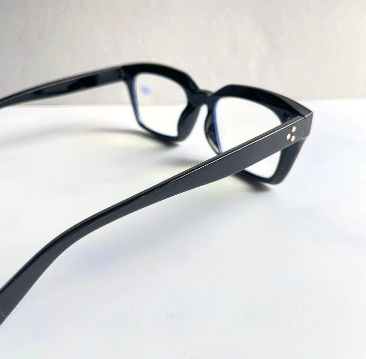老眼鏡 +1.0シニアグラス スクエア 太フレーム  ブルーライトカット  リーディンググラス 黒縁 ブラック
