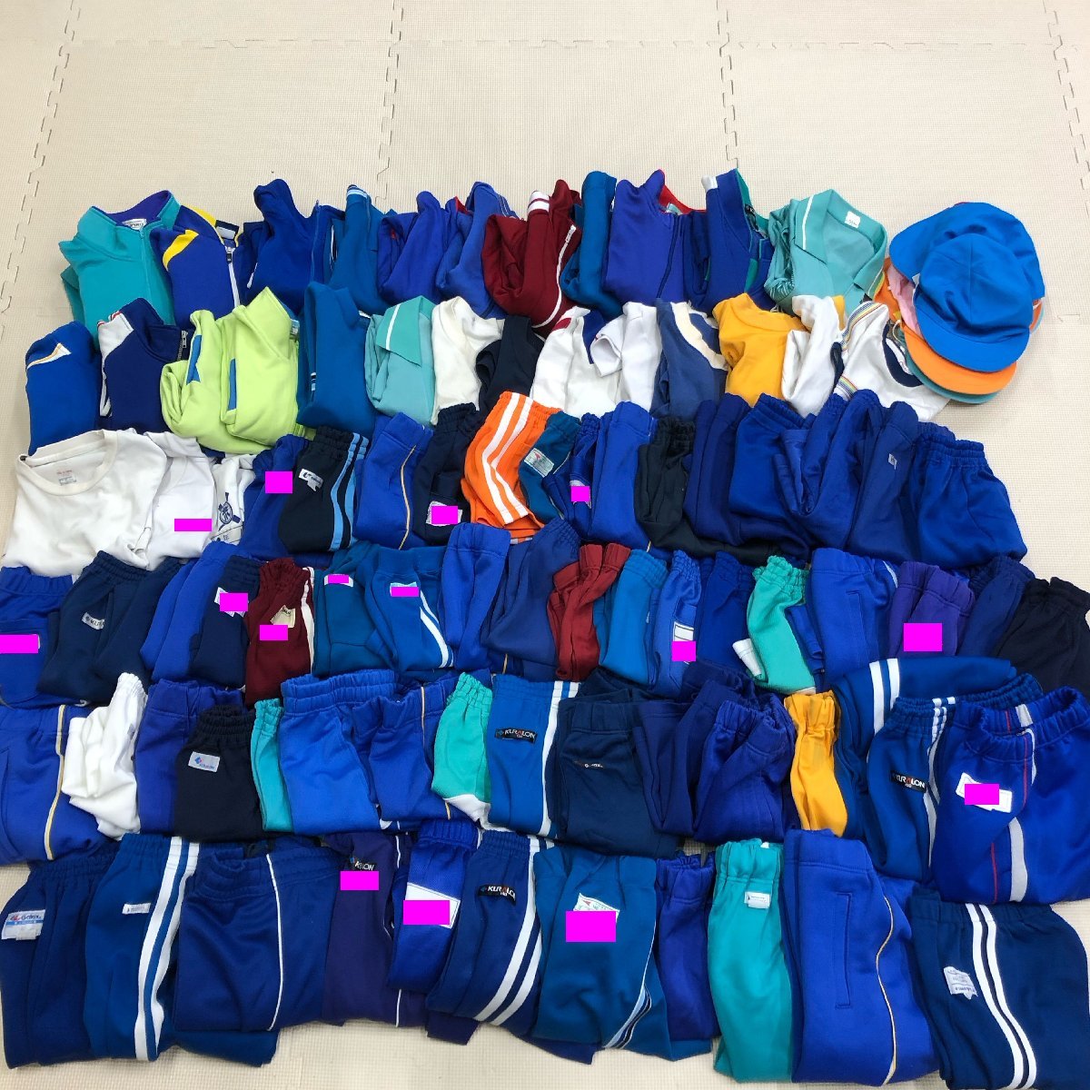M380/Y( used / box ) Yamagata direction gym uniform 93 point /SS/M/120/130/140/150/ long sleeve / short sleeves / long trousers / shorts / hat / white / blue series / man woman mixing / children's /../ summarize 