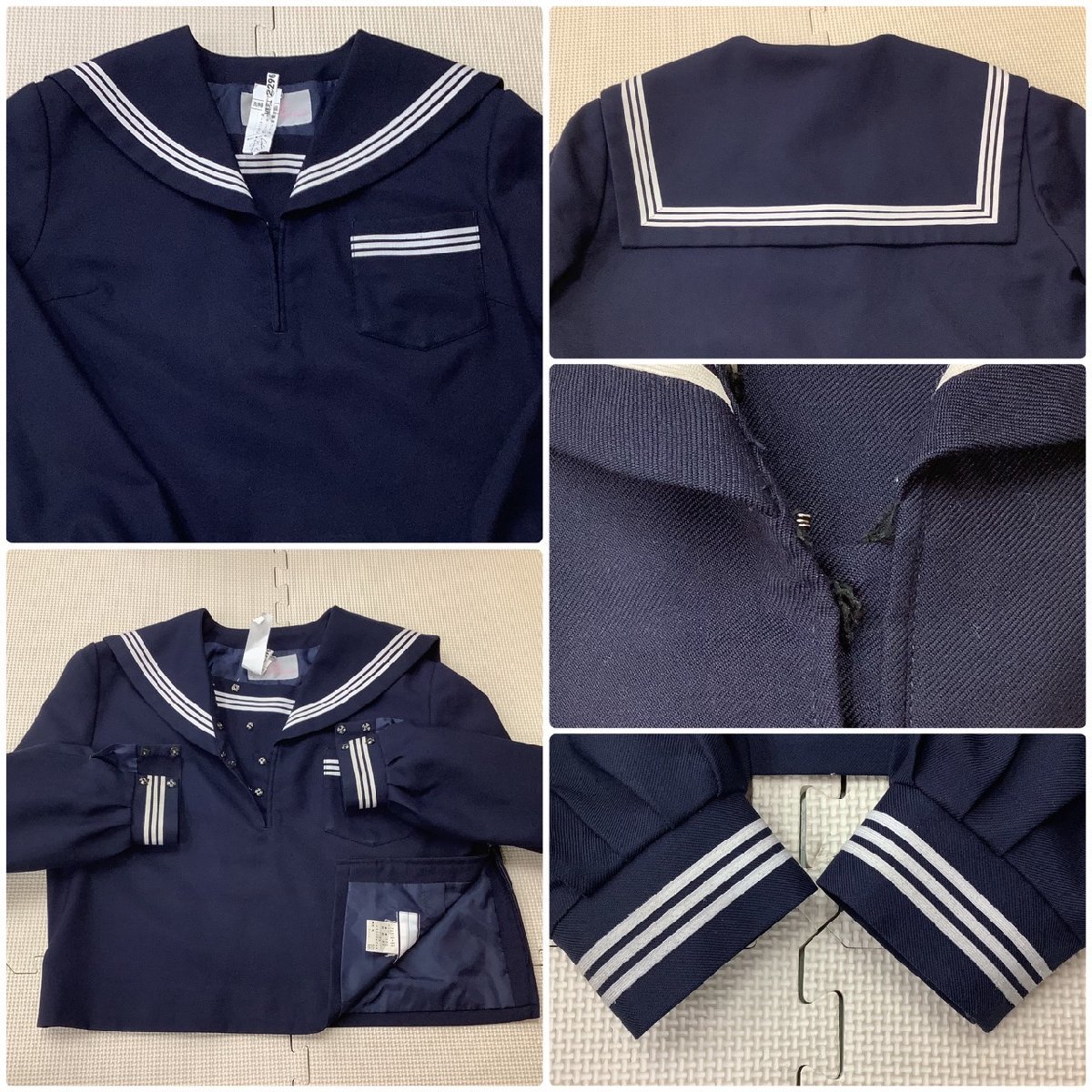 I433/Y(中古) 山形県 陵南中学校 女子制服3点セット /170A/165A/W73/セーラー/夏ベスト/冬スカート/白3本/TOMBOW Lulu Sweet/女子/学生服の画像5