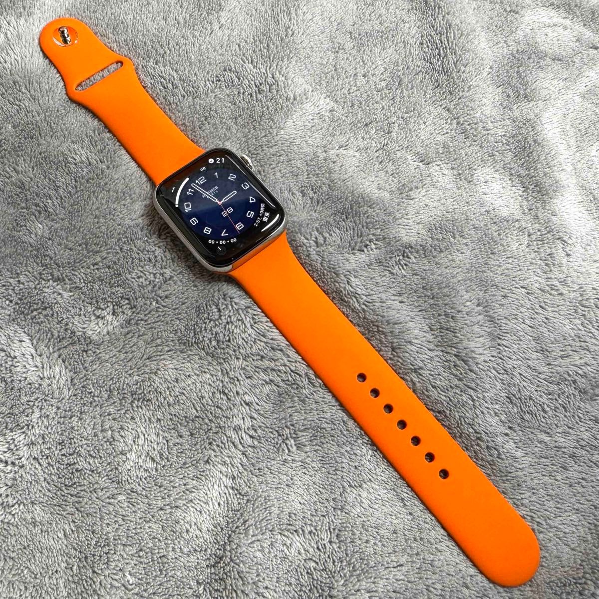 無料配達 新品 Apple Watch スポーツバンド 42-45cm対応 HERMES ラバー