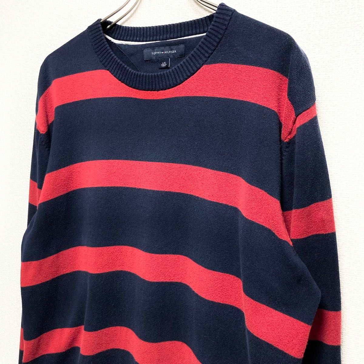 【希少太ボーダー】US古着 00s TOMMYHILFIGER ボーダーニット