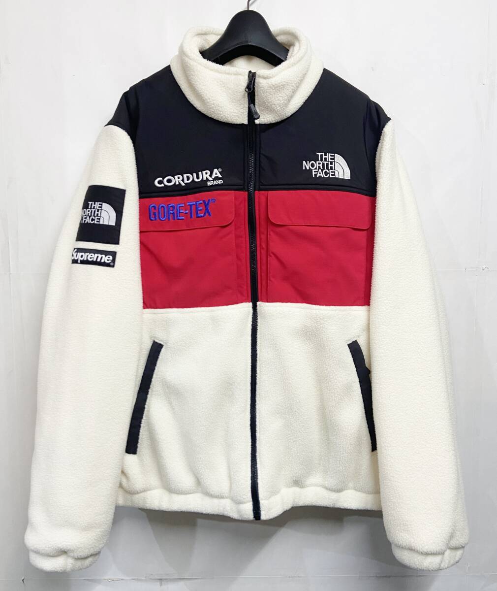 Lサイズ◆Supreme x THE NORTH FACE シュプリーム ノースフェイス Expedition Fleece Jacket フリースジャケット Whiteの画像1