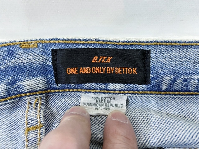 33インチ◆D.TT.K / ディーティーティーケー Levi's 501 カスタム 再構築 ペイント パッチワーク 裾ジップ デニムパンツ ジーンズ_画像8