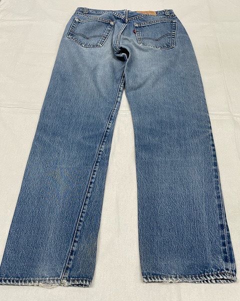 80's 米国製 ビンテージ リーバイス LEVI'S 501 レッドライン 赤耳 裾チェーンステッチ ひげ 表記W32L34 実寸W76 L77cm [ta-0990]_画像10