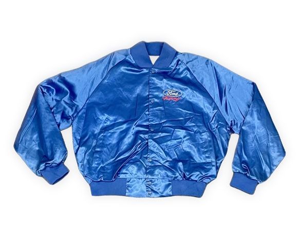 90's 米国製 MADE IN USA WHANG SPORTS APPAREL ナイロンジャケット スタジャン フォード Ford Racing ブルー XL [l-0887]_画像1