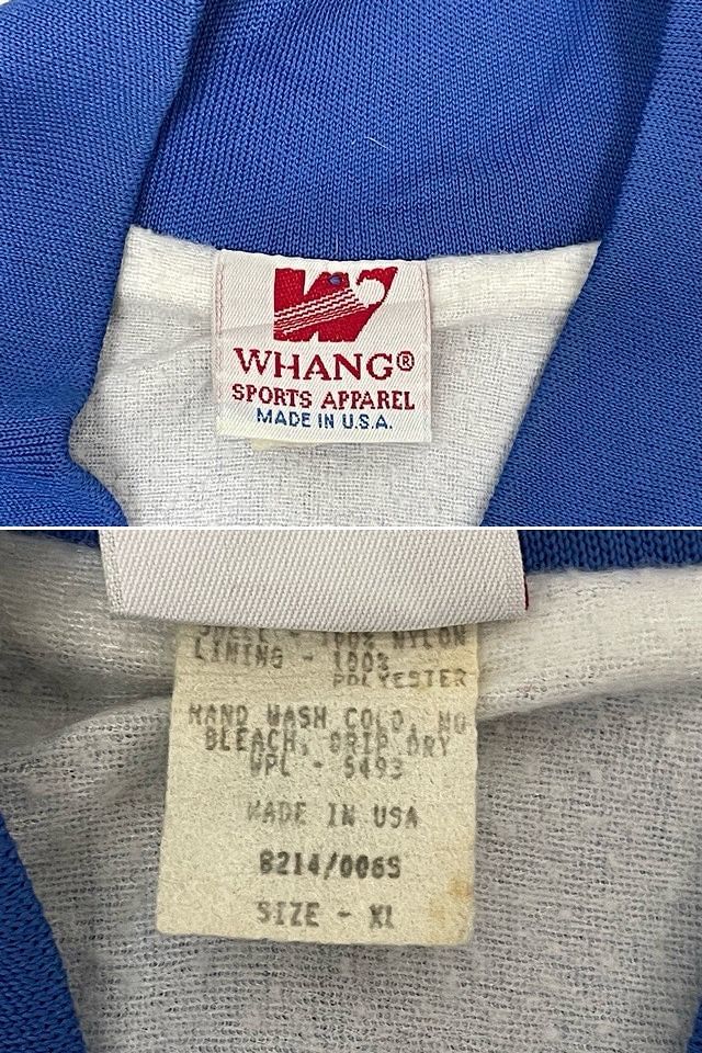 90's 米国製 MADE IN USA WHANG SPORTS APPAREL ナイロンジャケット スタジャン フォード Ford Racing ブルー XL [l-0887]_画像6