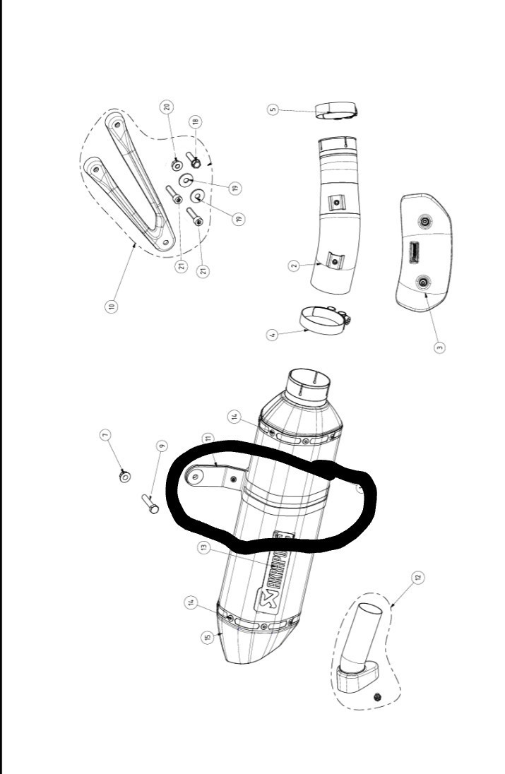 ”送料無料”アクラボビッチ（AKRAPOVIC）マフラーブラケットステー カーボン製（P-MCCR24） 中古美品_画像3