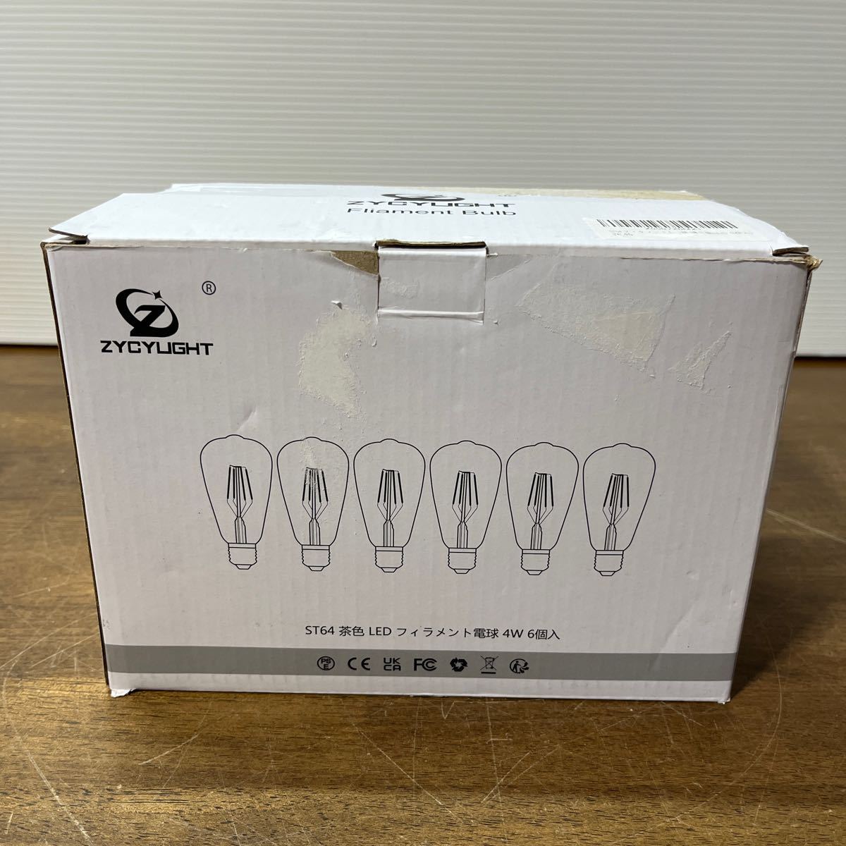ST64 フィラメント LED電球 エジソンランプ E26(4W) 40W形 電球色 クラシック レトロ電球 シャンデリア用LED電球 調光器対応 6個入 (1-2_画像1