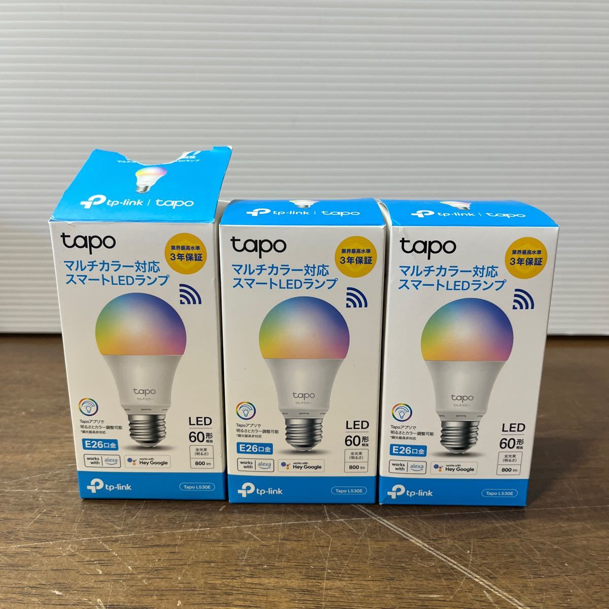 TP-Link Tapo アレクサ 対応 スマート LED ランプ 調光タイプ マルチカラー E26 電球色 Echo シリーズ/Google ホーム 対応 3個セット (d6_画像1