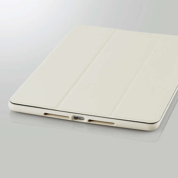 iPad 10.2インチ (第9世代/第8世代/第7世代) フラップケース ソフトレザーカバー アイボリー 手帳型 スリープ対応 エレコム 505_画像10