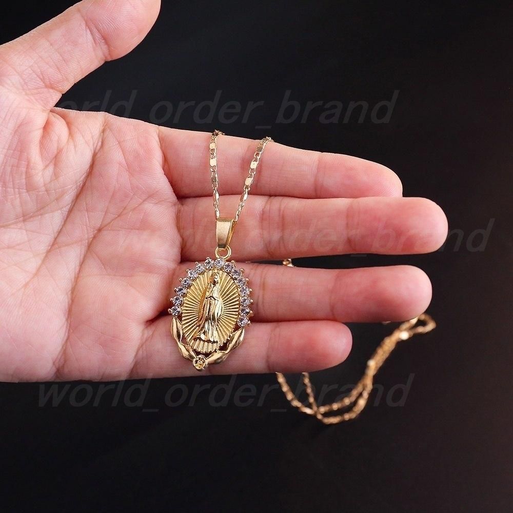 新品 18ｋgpゴールド ダイヤモンドcz マリアコインネックレス 11g 45cm メンズレディース 上質 質感 高品質 大人気 Maria coin necklaceの画像8