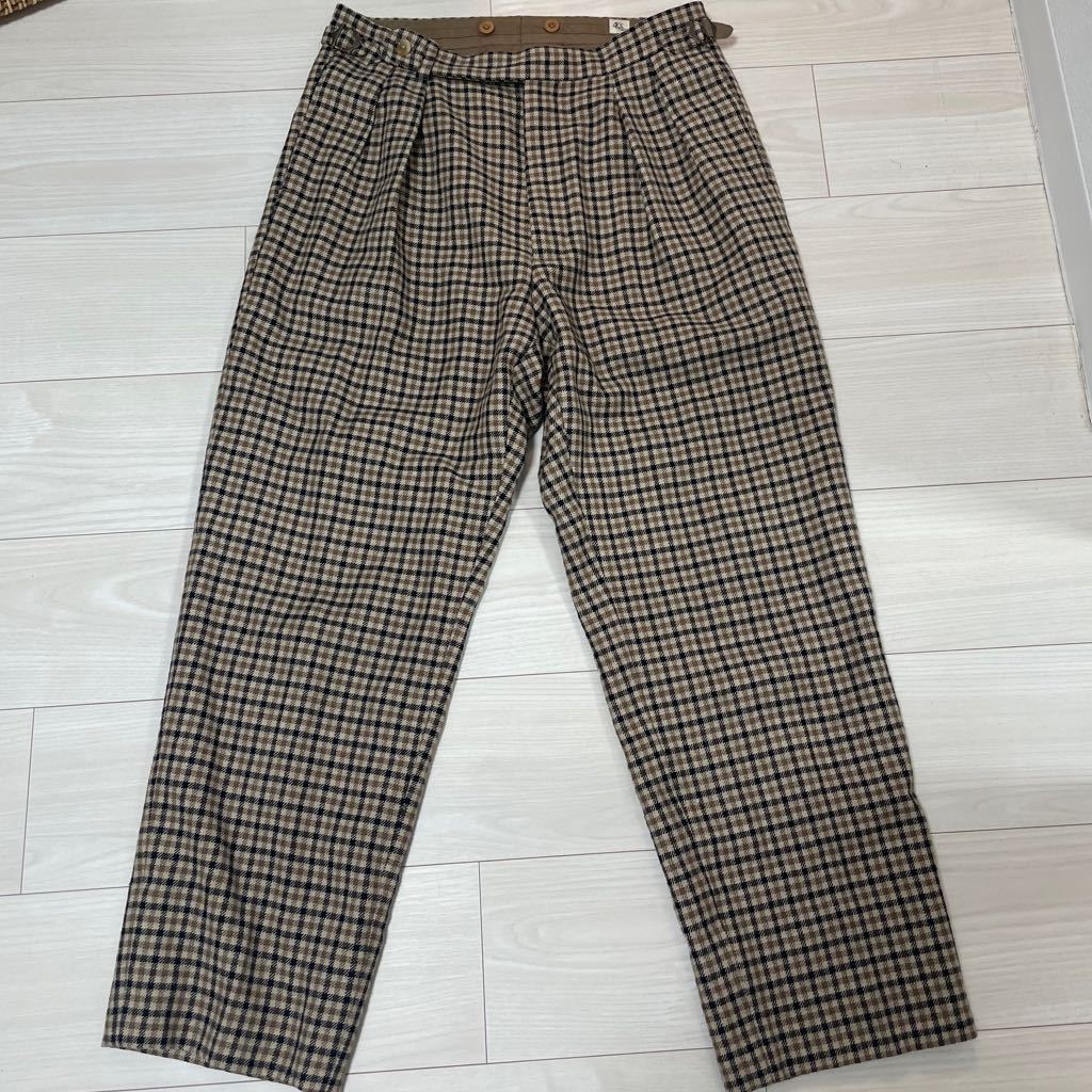 KAPTAIN SUNSHINE TWO PLEATS TROUSERS/トラウザーズ ガンクラブチェック 30 キャプテンサンシャイン _画像2