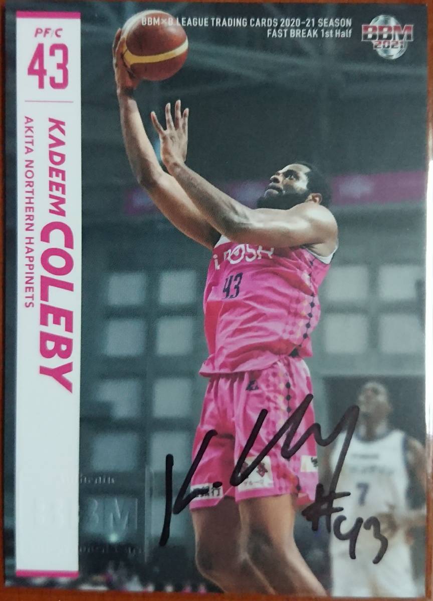 2020-21 BBM×B.LEAGUE FAST BREAK 1st Half カディム・コールビー(秋田ノーザンハピネッツ)63枚限定直筆サインカード　_画像1