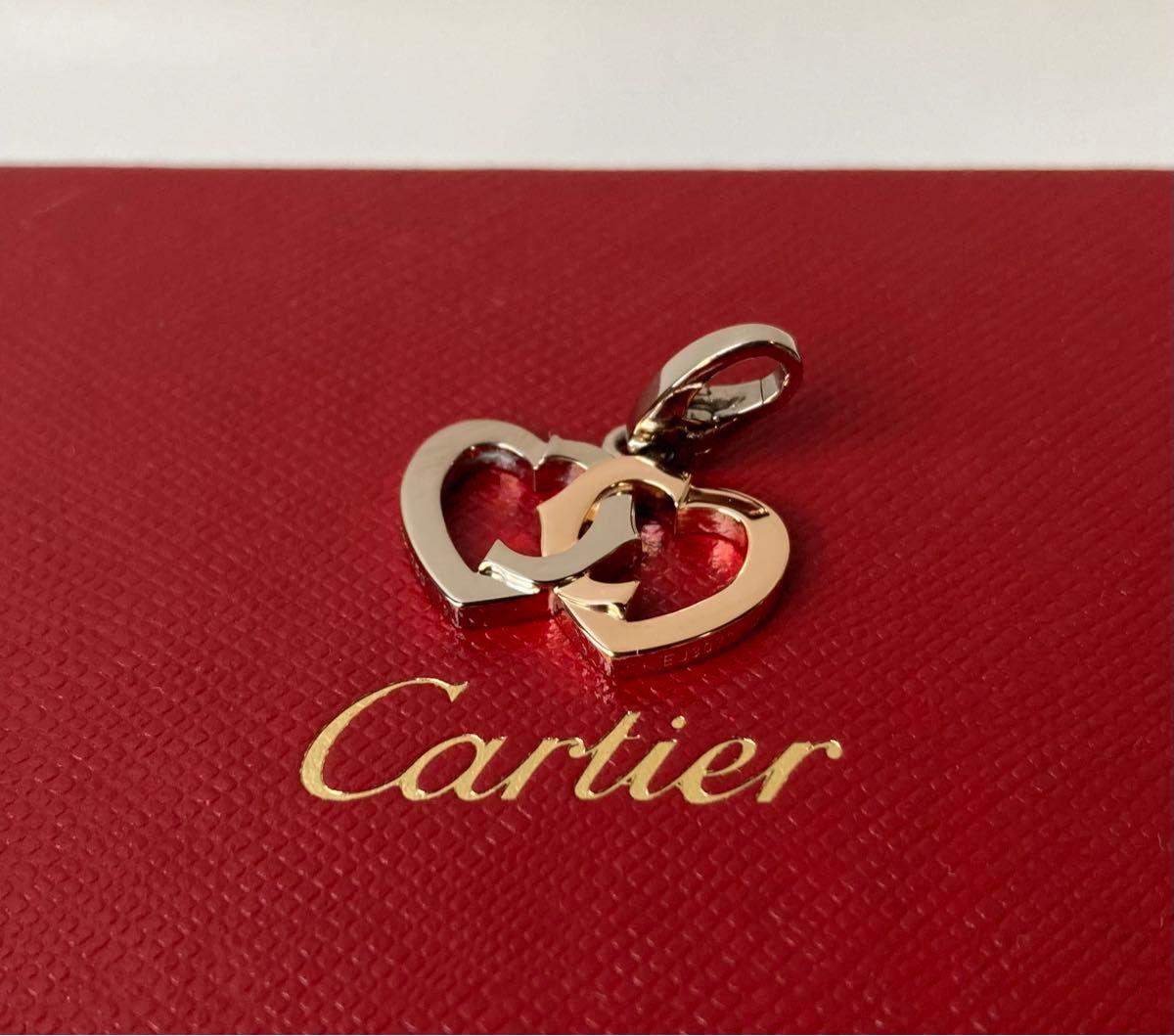 Cartier  カルティエ　ドゥーブル・シー　cドゥ  ダブルハート　ペンダント　コンビチャーム　Au750  k18