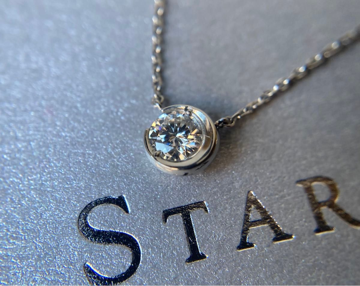 STAR JEWELRY  スタージュエリー　0.17ct 1Pダイヤモンド　ムーンセッティング　PT950  プラチナネックレス