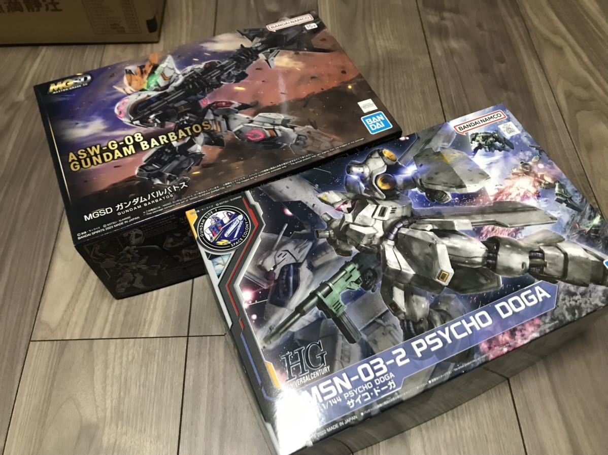 新品未開封未組み立てMGSDガンダムバルバトス　サイドエフSIDE-F限定　HG サイコドーガ鉄血のオルフェンズ　逆襲のシャア　逆シャア