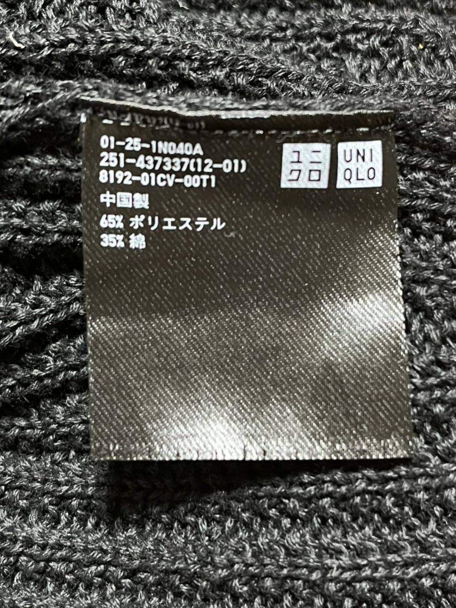 美品　UNIQLO コットンブレンドクルーネックセーター　M レディース　黒　ブラック　ベスト ユニクロ ニットベスト _画像4