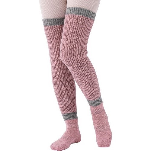 [ immediate payment ] binchotan relaxation legs. sweater pink kojito leg warmers pair warm socks knitted knee-high long socks protection against cold 