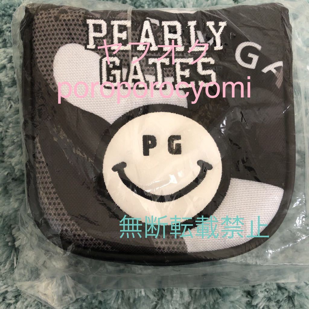 送料無料 新品タグ付き PEARLYGATES パーリーゲイツ ブラック カモ スマイル89 ニコちゃん パターカバー マレットタイプ