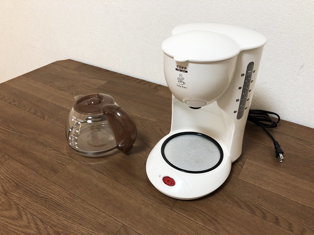 EUPAコーヒーメーカーTSK-196Aホワイト　ドリップ式コーヒーメーカー1.5Lタイプ　メッシュフィルター付き　除菌洗浄/動作確認済_画像4