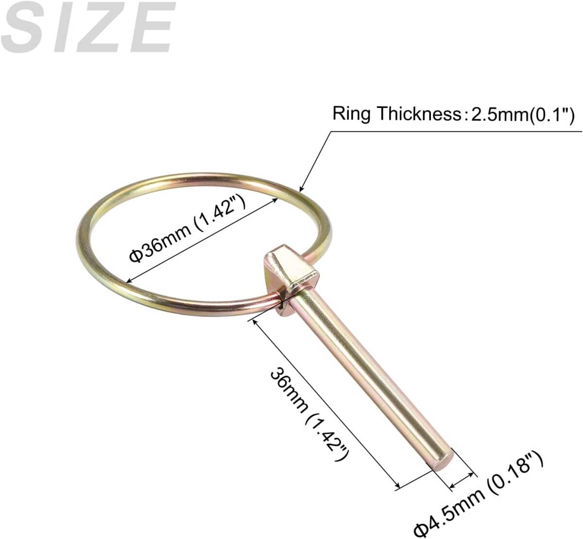 METALLIXITY リンチピン リング付き (4.5 mmx36 mm) 3個 炭素鋼 リンチピン ロッククリップ ファスナー_画像2