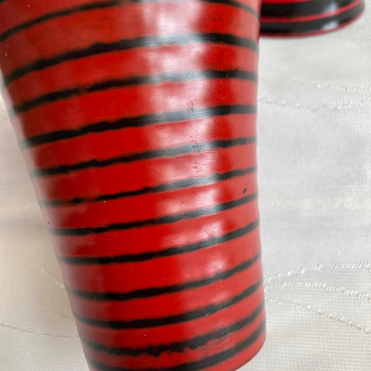 陶胎漆器　フリーカップ　根来(赤)　曙(黒)　2個セット