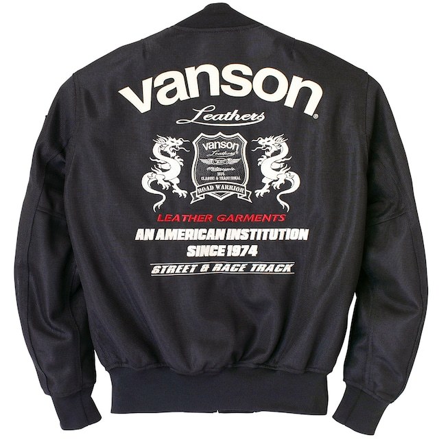 3XLサイズ VANSON バンソン VS24101S メッシュ MA-1 ジャケット ブラック/アイボリー 3XL 着脱防風インナー装備 (2024春夏 モデル)_画像2