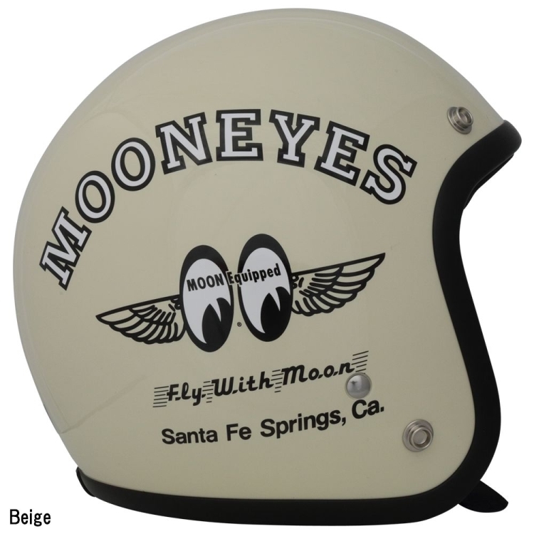 【在庫あり 即納】MOONEYES ムーンアイズ Fly with MOON ジェットヘルメット OMH-029 Beige FREE(57～60cm) ベージュ_画像1