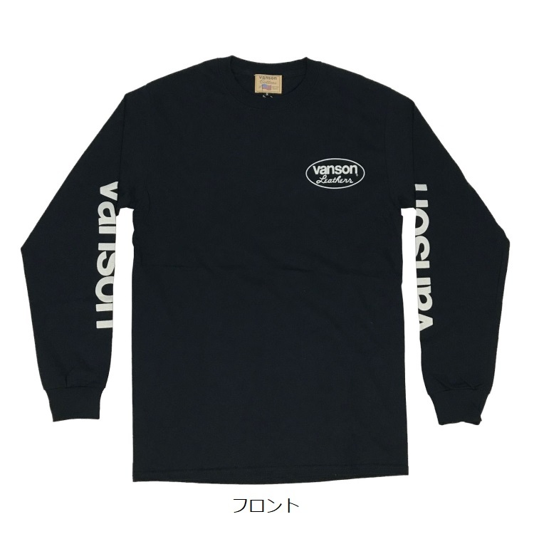 Lサイズ VANSON バンソン レッドスター 長袖Tシャツ 881V169 ブラック_画像2