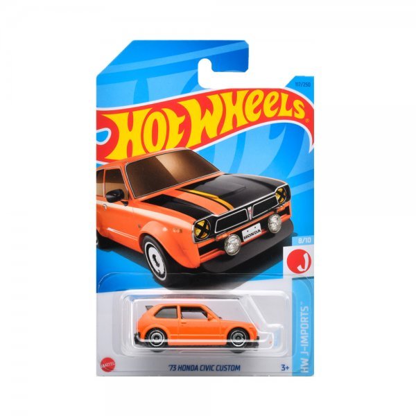 即決☆☆'73 HONDA CIVIC CUSTOM ホンダ　シビックカスタム HW J-IMPORTS HNK33 　ホットウィール ベーシックカー　Hot Wheels_画像4