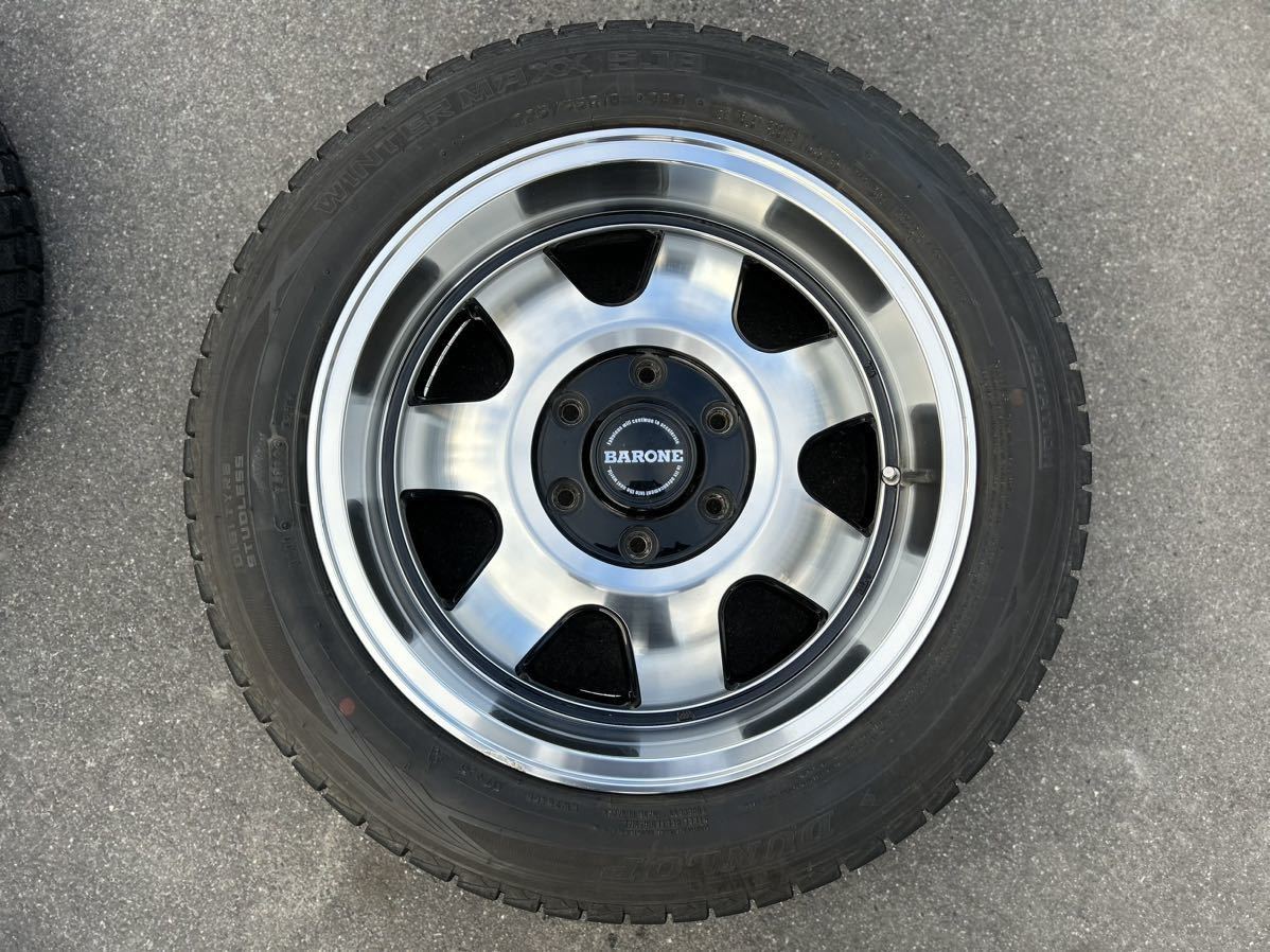 ☆中古品☆スタッドレス+アルミホイール4本セット☆BARONE MK-7 18インチ7.5J 6穴☆ダンロップ WINTER MAXX SJ8 225/55R18☆深リム☆_画像4