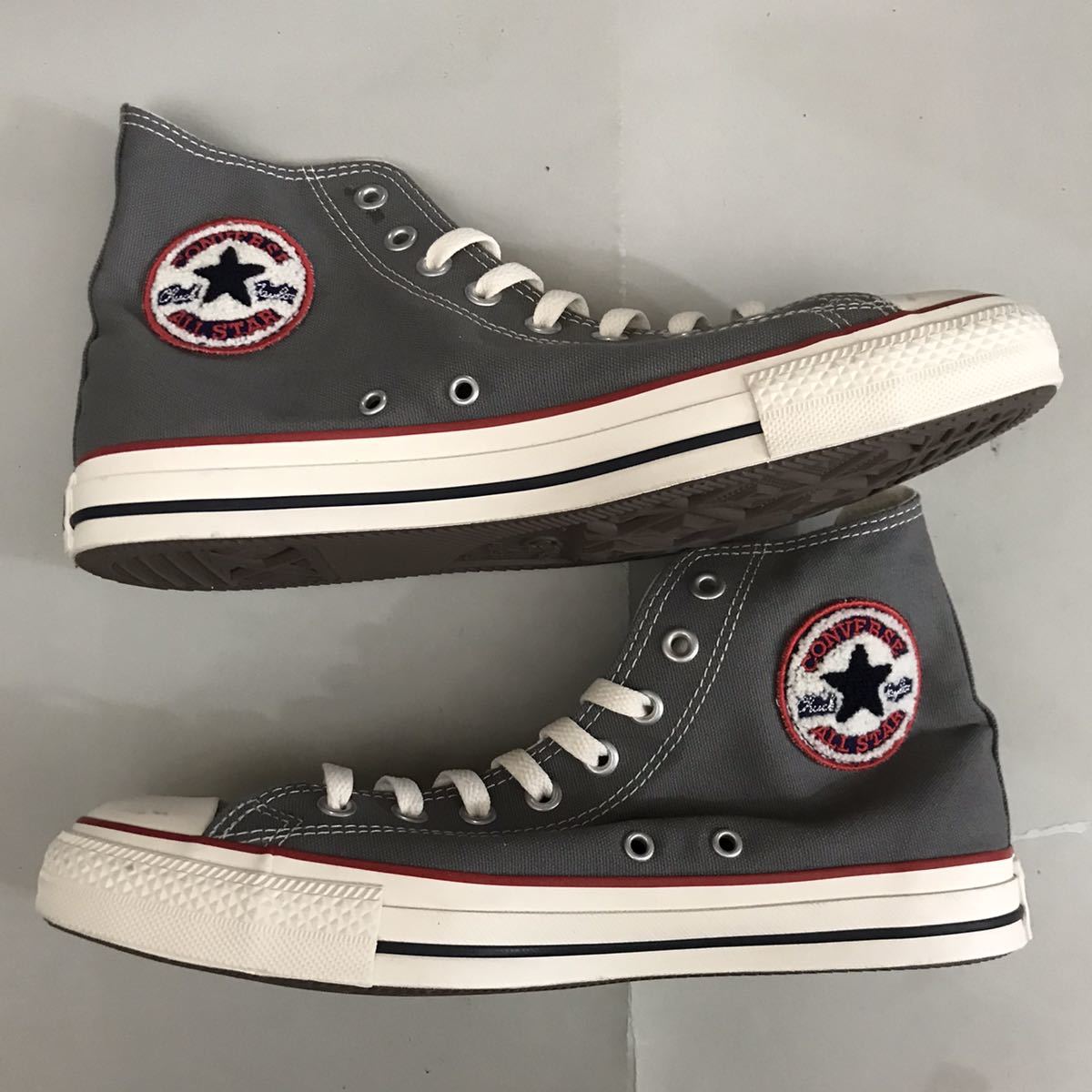 【新品未使用】コンバース CONVERSE オールスター ALL STAR スニーカー ハイカット スタジャンワッペン キャンバス地 グレー 28.0cm @◆_画像7