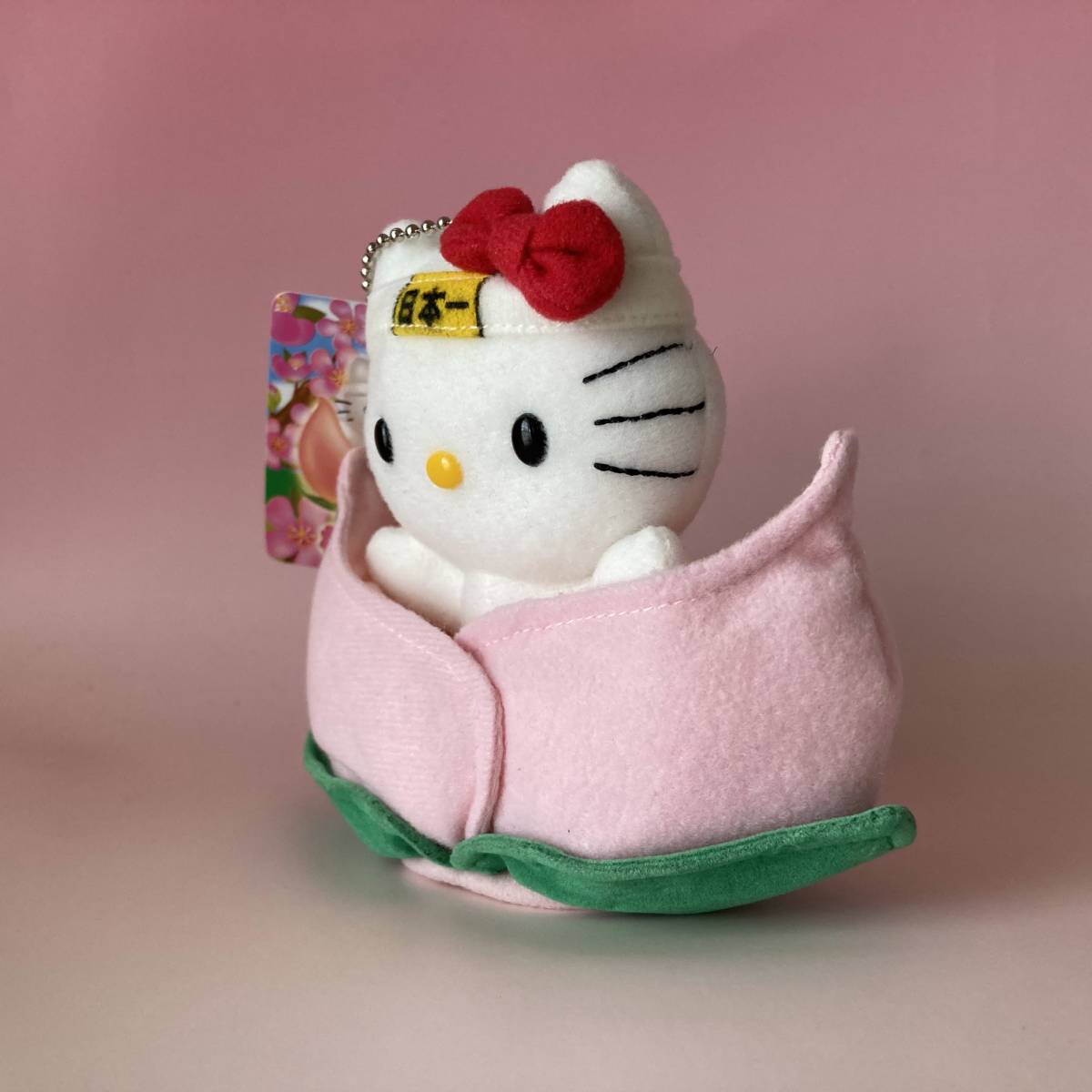 【岡山限定】 ハローキティ( Hello Kitty ) x 桃太郎 ご当地 ぬいぐるみ マスコット ボールチェーン 2002 _画像3