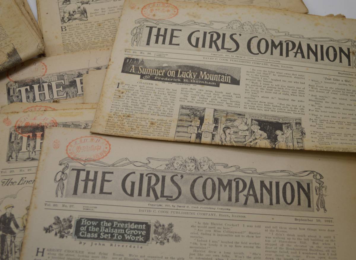 m081 難あり 大正期新聞 50部 the boys world the girls companion1921年 1922年 英字新聞 野球 競馬 英語 英文 英字 当時物 古い印刷物_画像5