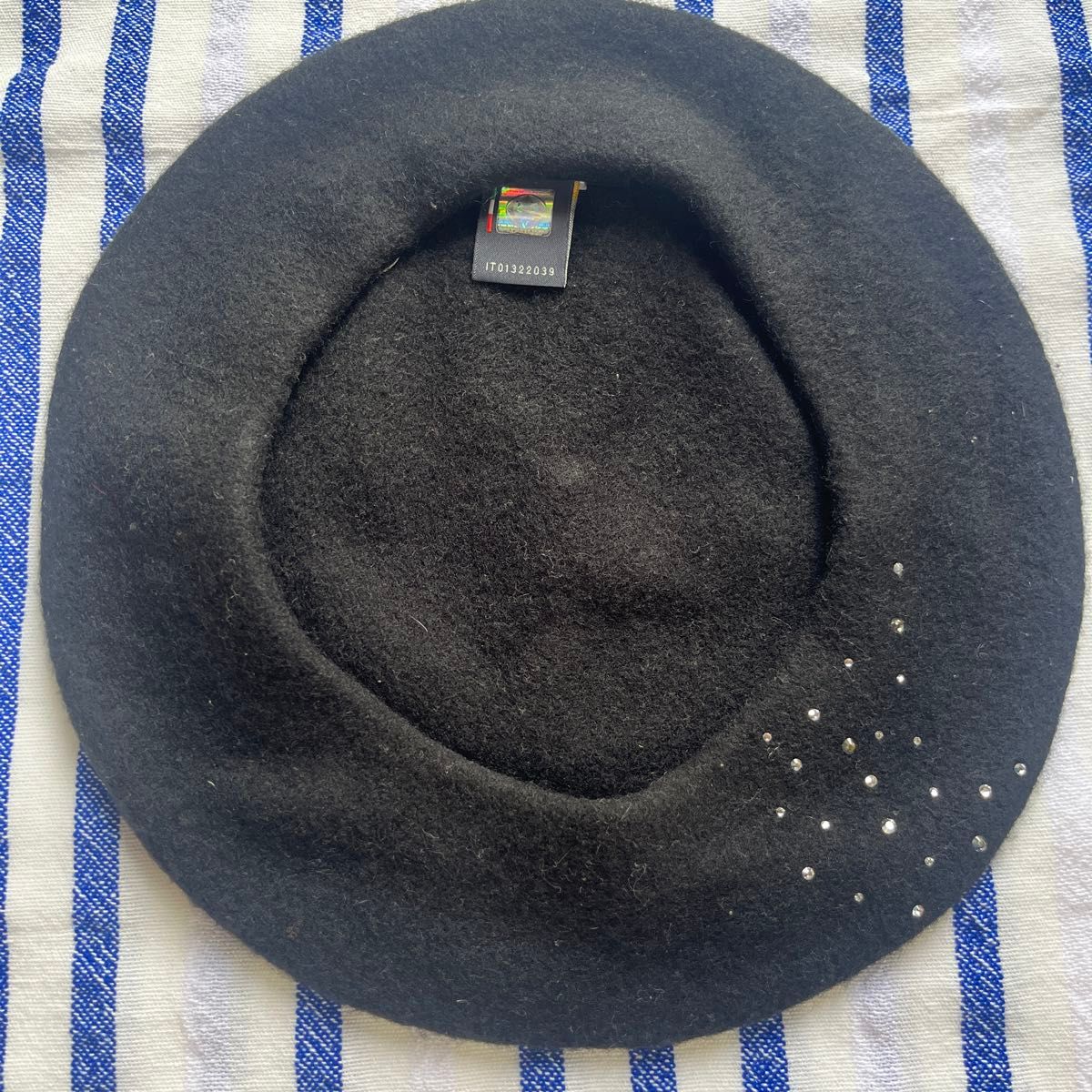 HATS&DREAMS ラインストーン付き　ベレー帽　ブラック　新品未使用　トゥモローランド　TOMORROWLAND ウール