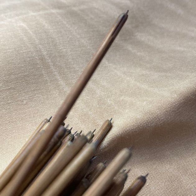 着尺用 伸子 約40cmしんし針 50本 径3cm ローケツ 刷毛 ろうけつ Shinshi Bamboo Dowels Sticks Needles in Tips for Stretching Fabric_画像4