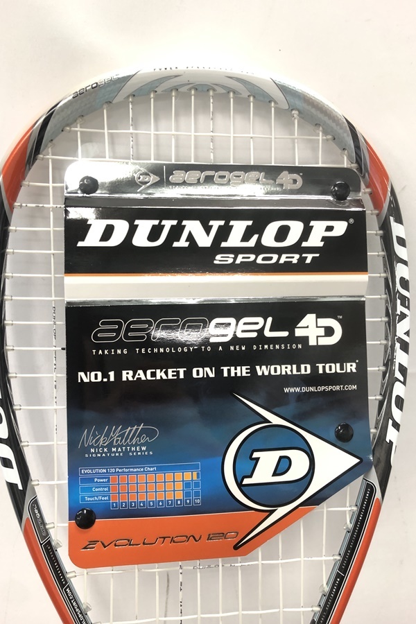 【送料無料】東京)◇DUNLOP ダンロップ Aerogel 4D EVOLUTION 120 エボリューション スカッシュ用 ラケット 未使用 グリップ劣化_orb-2402242818-od-081551820_2.jpg