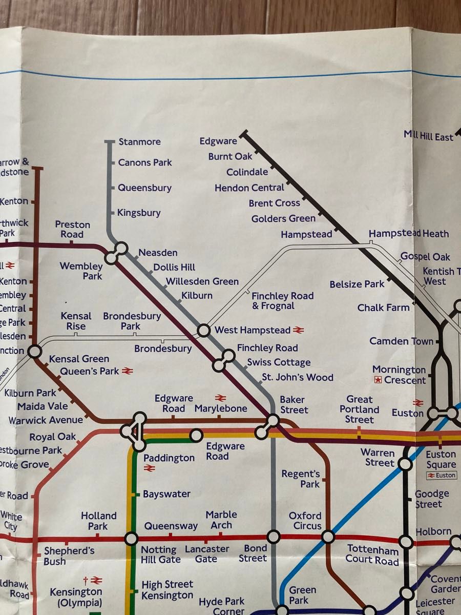 ロンドン地下鉄　路線図　1995年購入  印刷物 レトロ