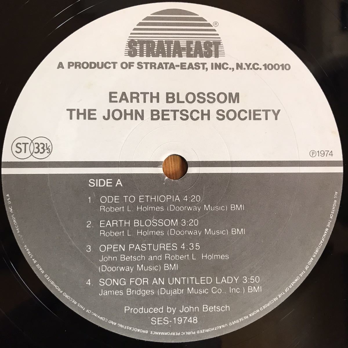 ☆LP☆ シュリンク付き THE JOHN BETSCH SOCIETY / EARTH BLOSSOM strata east black jazz france盤 ストラタイースト レコード_画像4