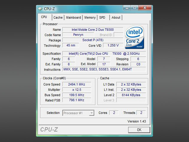 ★☆即決★ Core 2 Duo T9300 /2.5GHz/ /SLAYY★グリス付★美品☆★_画像3