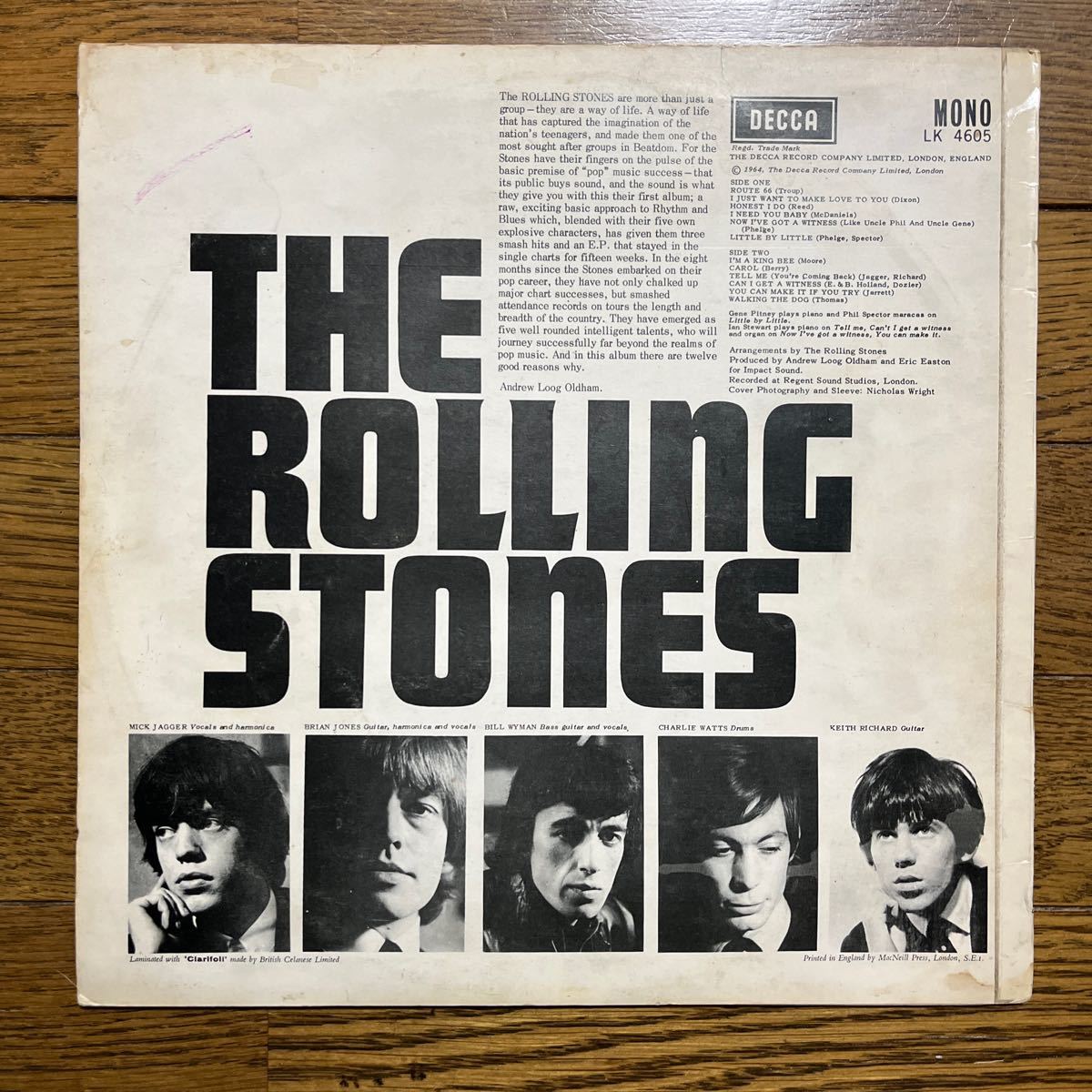 UKオリジナル The Rolling Stones 1st Album LK.4605 MONO CSありDECCA Red Boxed 6A/12A_画像2