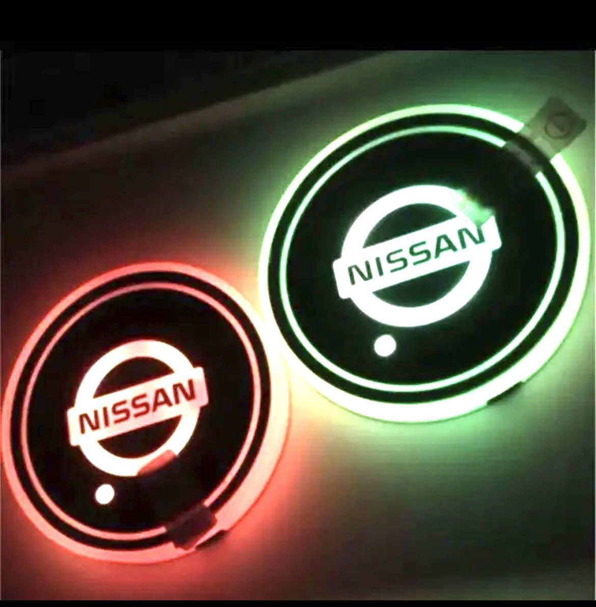 ★強発光★NISSANロゴ★LEDコースター★nissan綺麗に光る！nismo GTR ★note★セレナ★エクストレイル★_画像3