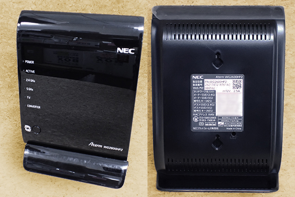 【中古】NEC Aterm WG2600HP2 PA-WG2600HP2 無線LANルーター ホームルーター 親機 Wi-Fi 本体(PAA684-3)_画像2