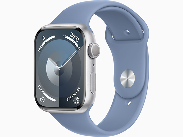 ☆【新品 未開封】Apple Watch Series9 GPS 2023年 45mm シルバーアルミニウムケース と ウインターブルースポーツバンド M/L(PZ37-2)_画像2